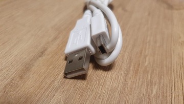 Kabel USB - mini USB 80 cm biały