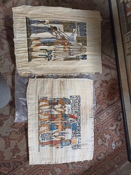 Dwa papirusy bez ramy 35 x 45