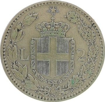 Włochy 2 lire 1881, Ag KM#23