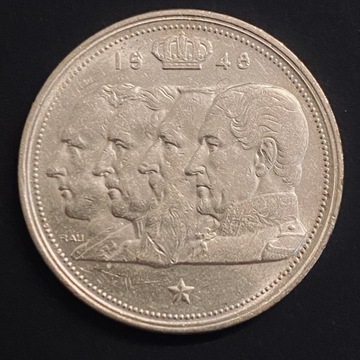 Belgia, 100 franków, rok 1948, Ag 0,835