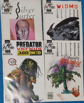 MEGA KOMIKS ALIENS, PREDATOR, SILVER 4 tomy.