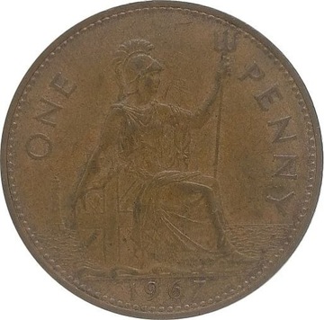 Wielka Brytania 1 penny 1967, KM#897