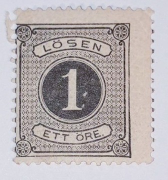 Szwecja. Znaczek opłaty pocztowej z 1880 r. Czysty