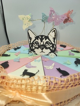  Tort papierowy dla kochających kotki