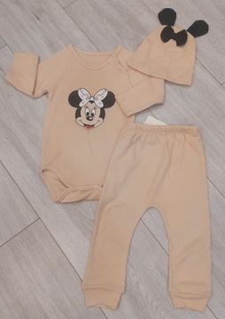 Beżowy komplet body Minnie 0-3 m-ce -> 56