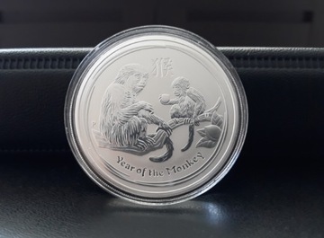 1oz Rok Małpy 2016, Perth Mint srebro, mennicza