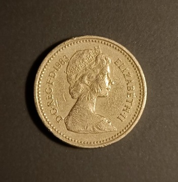 Moneta One pound Elizabeth II 1983