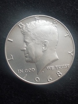 1/2 dolara 1968r  D Kennedy  srebro