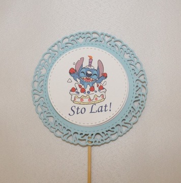Topper dekoracja ozdoba Stitch Sticz niebieski