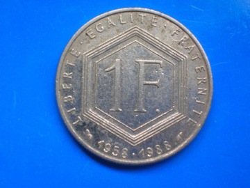 Francja 1 franc frank 1988 de Gaulle