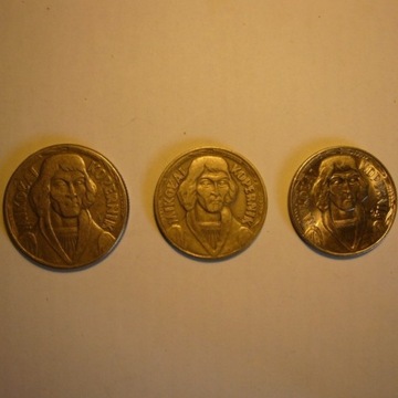 Zestaw monet 10zł Mikołaj Kopernik z 65,68,69 r.