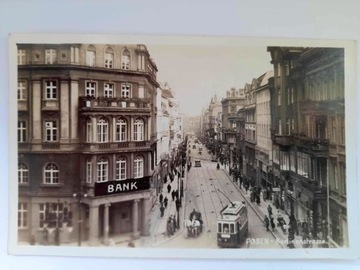 POZNAŃ Posen Berlinerstrasse Bank tramwaj 1941