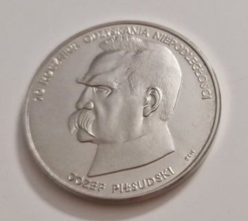 Moneta Józef Piłsudski 1988, srebrna