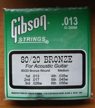 Struny Gibson do gitary akustycznej .013-.056w