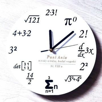 Zegar dla nauczyciela, matematyka, prezent 
