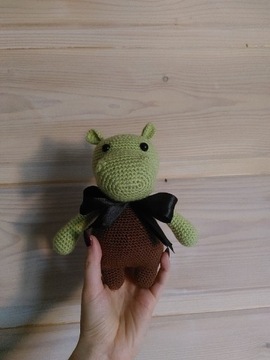 Handmade pluszak włóczka Shrek Hipopotam