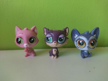 Littlest Pet Shop LPS trzy figurki zestaw 8 kotki
