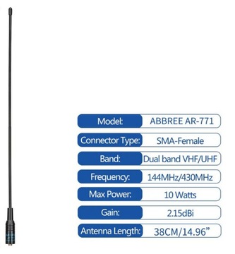 Antena AR771 ABBREE  Baofeng Quansheng 