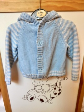 Sweter zapinany niebieski niemowlęcy rozmiar 68 
