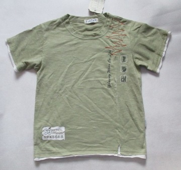 Podkoszulek t-shirt chłopięcy zielony 116