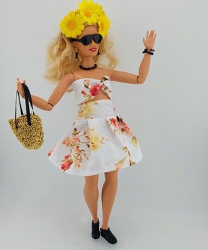 Sukienka ubranko dla lalek Barbie CURVY zest.14el