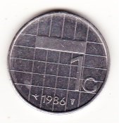 HOLANDIA ....1 gulden ... 1986 ...KM 205