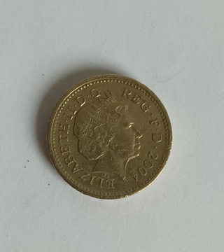 Moneta kolekcjonerska One Pound z 2004 roku Funt