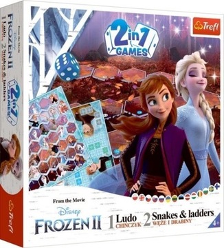 Gra planszowa 2w1 Chinczyk Węże I Drabiny Frozen 2