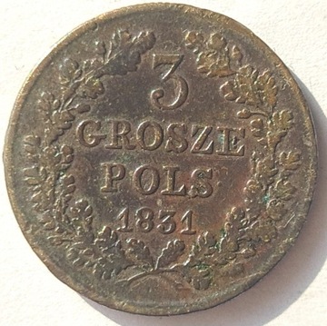 3 grosze - Powstanie Listopadowe - 1831 rok