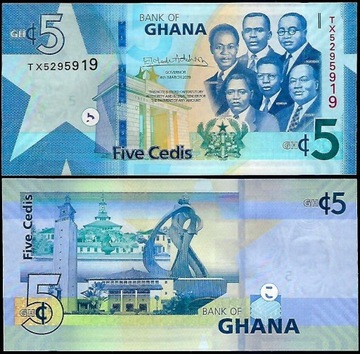 * GHANA 5 cedi 2019 P-46 stan UNC NOWOŚĆ