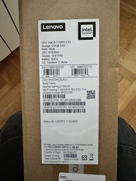Laptop gamingowy do grania Lenovo Ideapad3