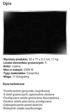 Płyta elektryczna do zabudowy PKM S091G0A3P2