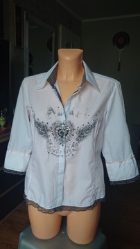 Koszula Damska Biba 36 bluzka Angel biała zdobieni