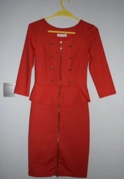 Elegancka sukienka r. 36/S Larichesse czerwona