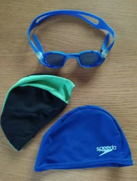 Okulary pływackie Aqua Speed, dwa czepki Gratis 
