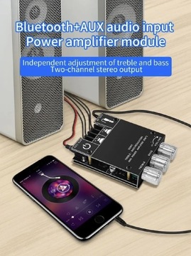 Wzmacniacz audio amplituner 2.0 2x50W  BT 5.0 AUX