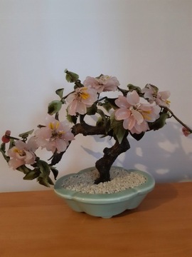 Bonsai kwitnący sztuczny szkło