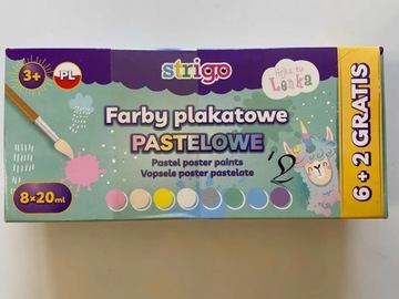 Farby Plakatowe Pastelowe 8 kol Hejka Lenka Strigo