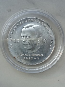 Holandia 10 Gulden 1997 r Plan Marshalla srebro 