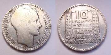 Francja 10 franków 1930 r. SREBRO