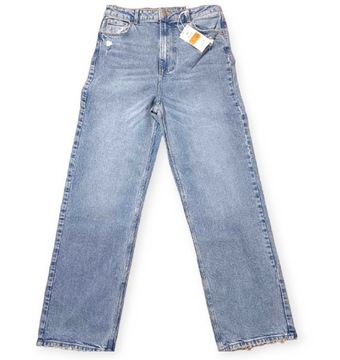 Spodnie jeansowe damskie Cropp szerokie nogawki 42