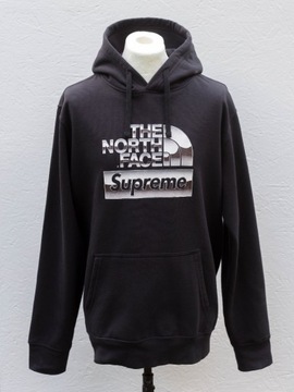 The North Face x Supreme hoodie czarna bluza XL