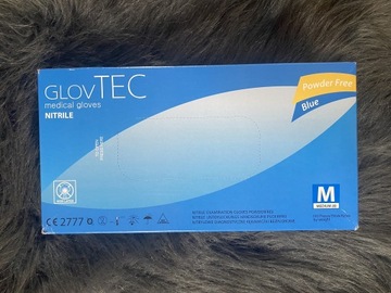 Glovtec rękawice medyczne niebieskie M nitrylowe