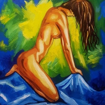 Obraz olejny na płótnie malarstwo nude art 70×60 c