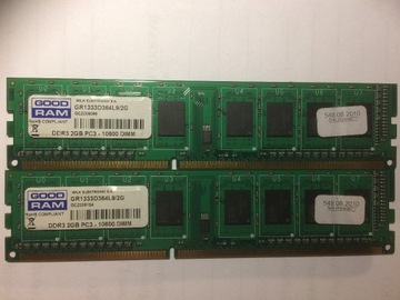 2x Pamięć RAM Goodram 2GB DDR3 1333MHz PC3-10600