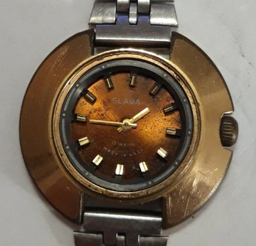 Zegarek Slava USSR złocony nakręcany