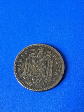 Moneta Una Peseta 1953 rok Hiszpania