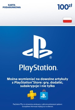 Doładowanie Sony Playstation Store PSN 100 zł Kod