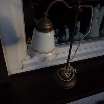 stara elektryczna lampa mosiężna wysokość 50 cm