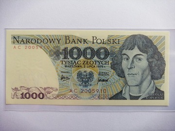 1000 ZŁOTYCH 1975 stan UNC seria AC